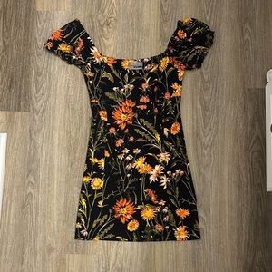 Urban Outfitters Black Floral Mini Dress